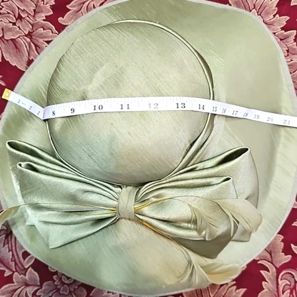 Giovannio Elegant Green Women's Hat with Bow/Feathers - Picture 7 of 9